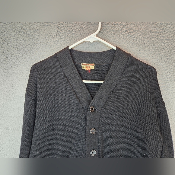 Vintage John Dunlap Womens sz 40 Black Knit Sweater Cardigan Front Button - Picture 2 of 12